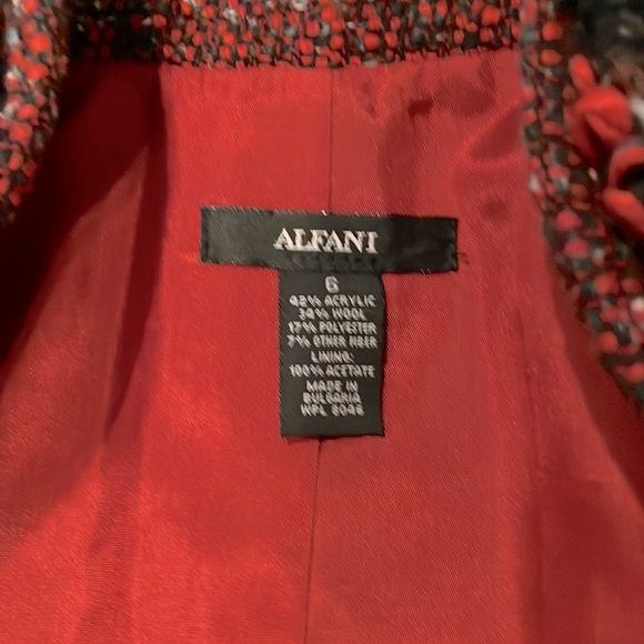 ALFANI Women’s Tweed Wool Blend Lined Business Stylish Chic Jacket size 6 EUC - Picture 5 of 11